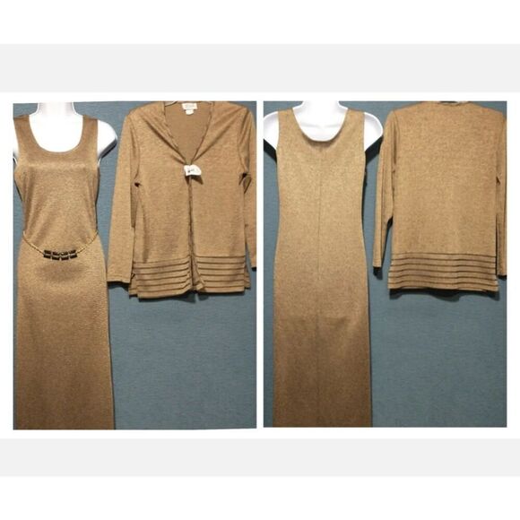 K Studio VINTAGE Women's Size Small Bronze Shimmer 3 Piece Set Dress. - Picture 6 of 9